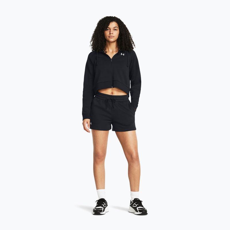 Under Armour Rival Fleece women's training shorts black/white 2