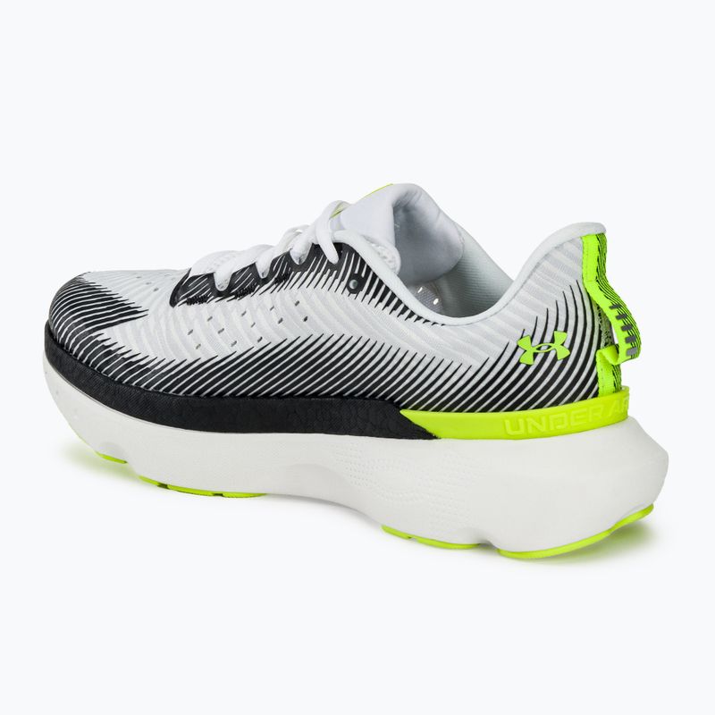 Under Armour Infinite Pro men's running shoes white/black/high vis yellow 3