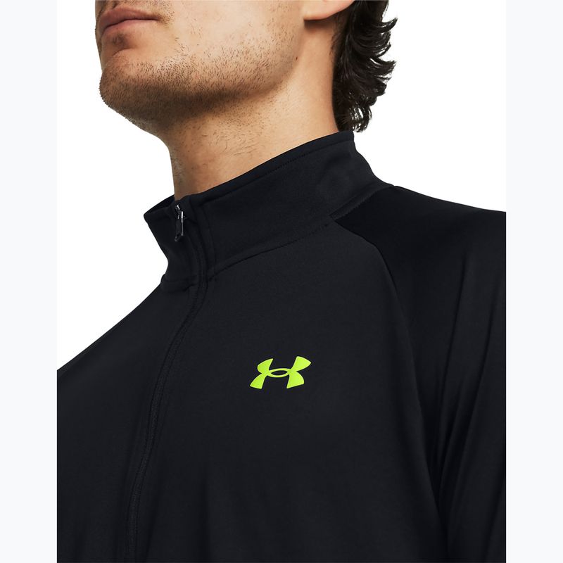 Men's Under Armour Tech 2.0 1/2 Zip black/high vis yellow sweatshirt 3