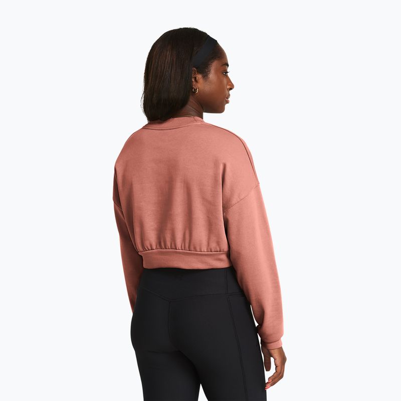 Under Armour women's training sweatshirt Rival Terry Os Crop Crew canyon pink/white 2