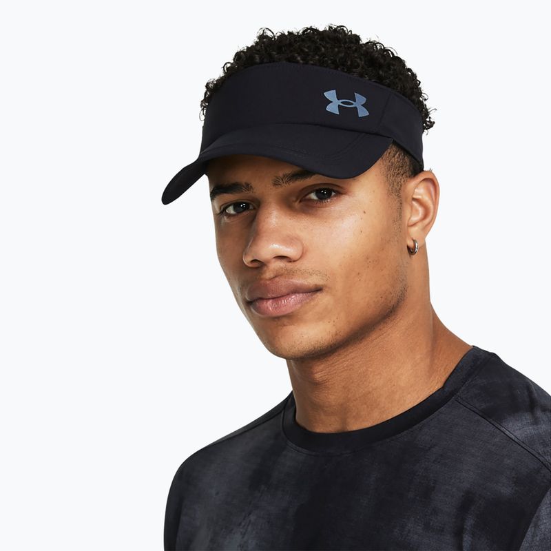 Men's running visor Under Armour Launch black/black/reflective 3