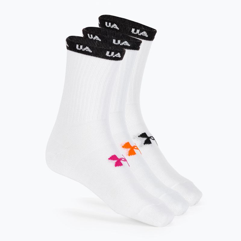 Under Armour Essential Nv Mid Crew 3P white/white/astro pink women's training socks