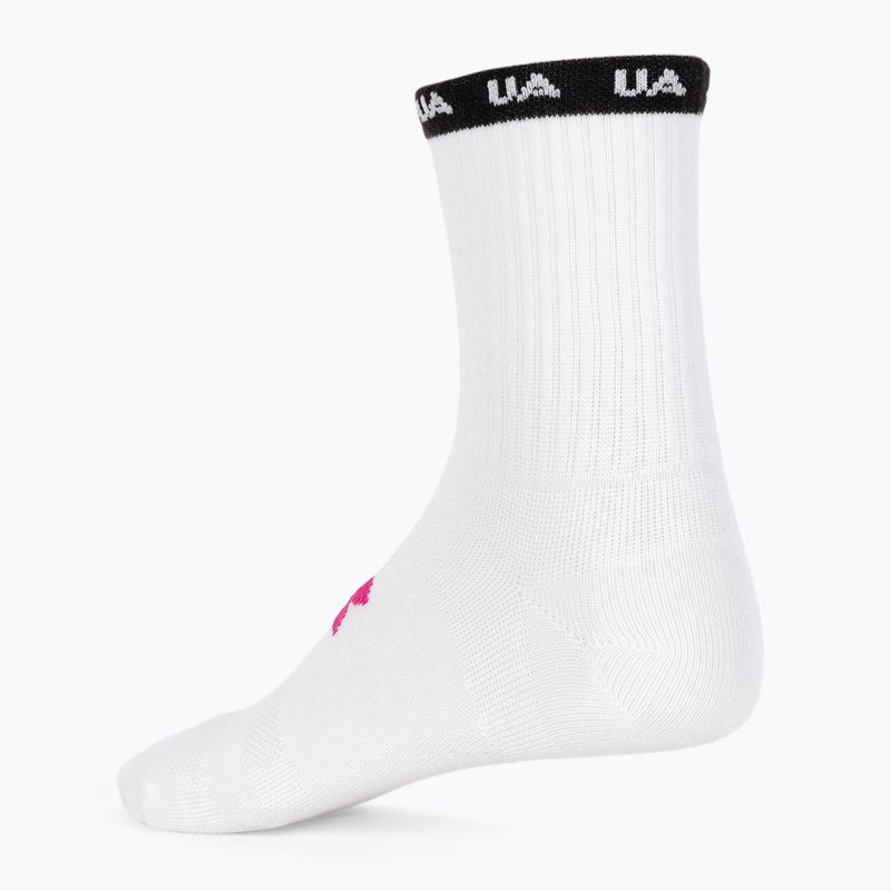 Under Armour Essential Nv Mid Crew 3P white/white/astro pink women's training socks 2