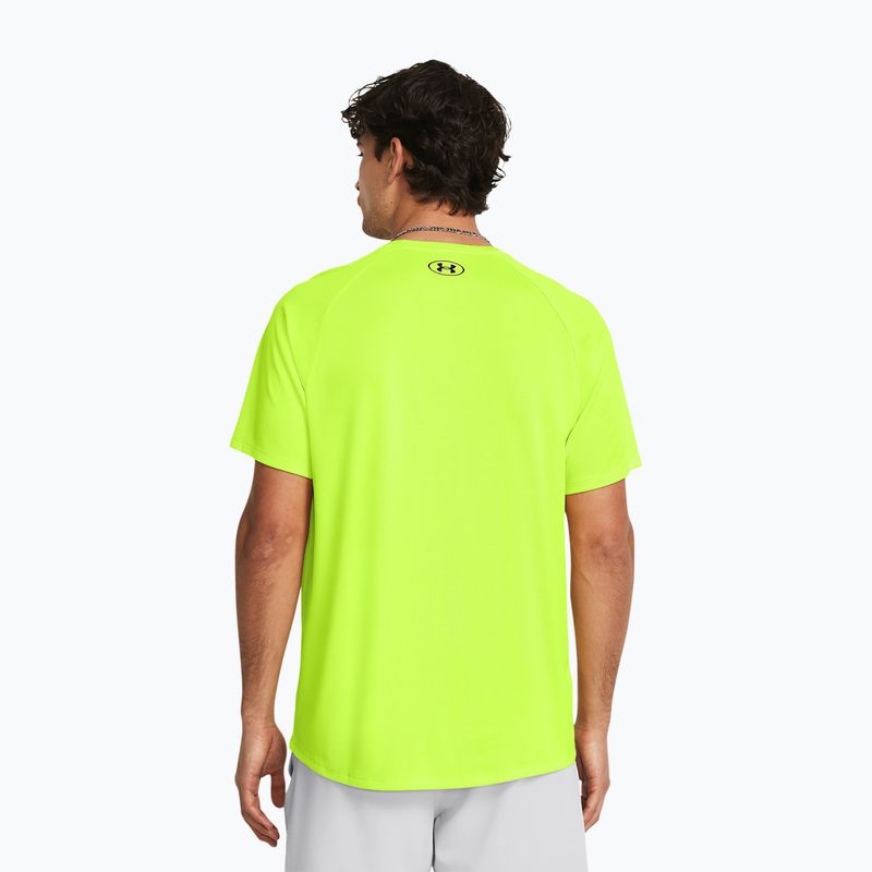 Men's Under Armour Tech Textured high vis training t-shirt yellow/black 2