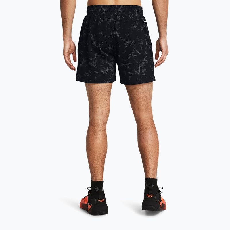 Men's training shorts Under Armour Project Rock AOP Rvl Terry Sts black 2