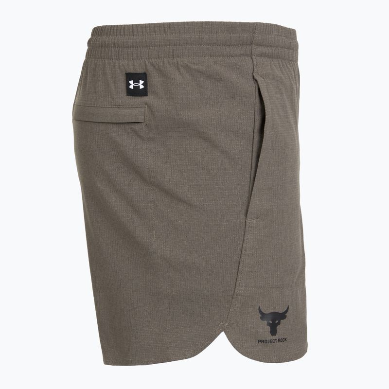 Men's training shorts Under Armour Project Rock Camp brown 3