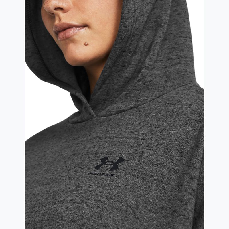 Under Armour women's training sweatshirt Rival Terry OS Hoodie castlerock full heather/black 3