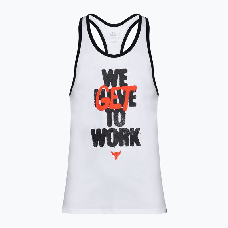 Under Armour Project Rock Get To Work Tank white/black/phoenix fire men's training tank top