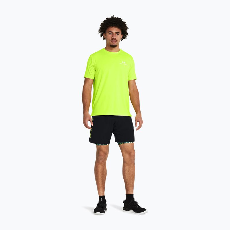 Men's Under Armour Woven Wdmk training shorts black/high-vis yellow 2