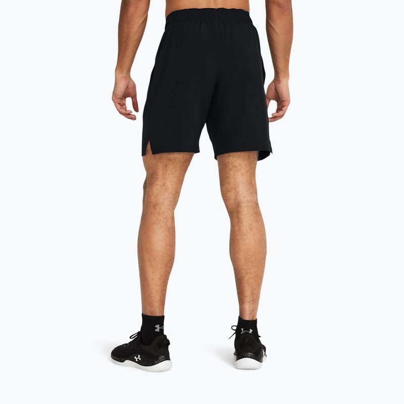 Men's Under Armour Woven Wdmk training shorts black/high-vis yellow 3