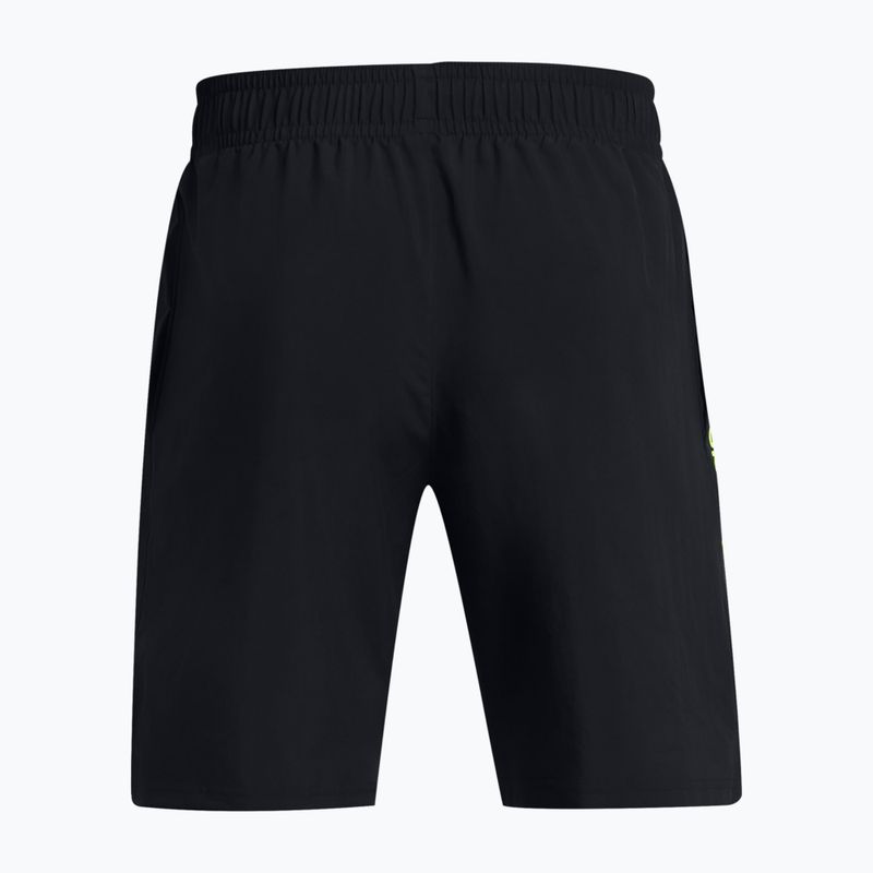 Men's Under Armour Woven Wdmk training shorts black/high-vis yellow 6