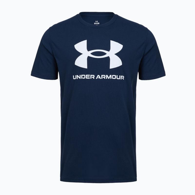 Men's training T-shirt Under Armour Sportstyle Logo Update academy/white 3