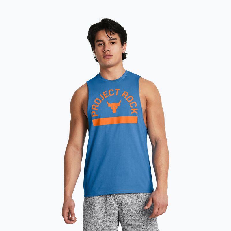 Under Armour Project Rock Payoff Graphic men's training longsleeve viral blue/atomic/black