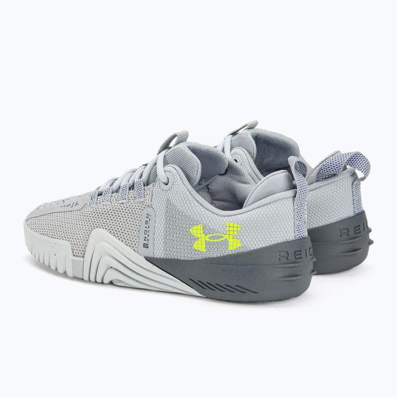 Under Armour men's training shoes TriBase Reign 6 mod gray/starlight/high vis yellow 3