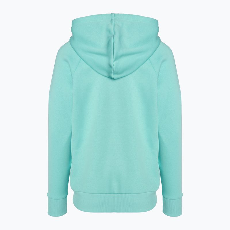 Under Armour women's Rival Fleece Big Logo Hoody radial turquoise/white sweatshirt 5