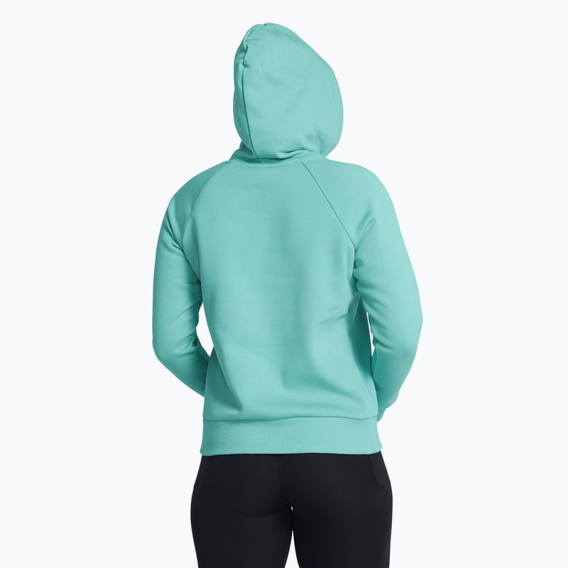 Under Armour women's Rival Fleece Big Logo Hoody radial turquoise/white sweatshirt 2