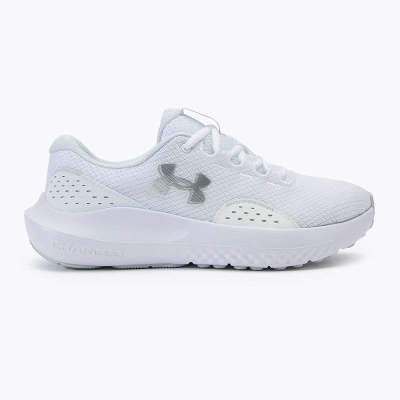 Under Armour Charged Surge 4 women's running shoes white/distant grey/metallic silver 2