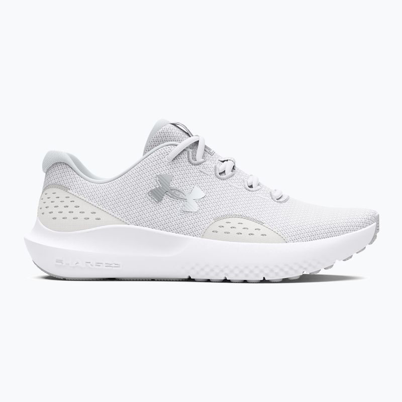 Under Armour Charged Surge 4 women's running shoes white/distant grey/metallic silver 8