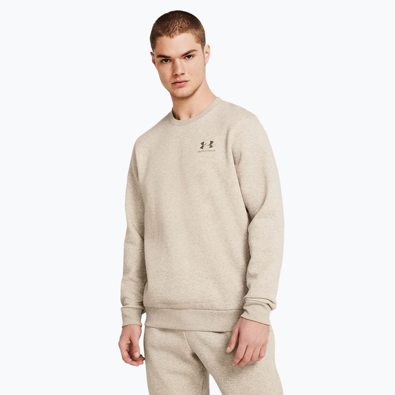 Men's Under Armour Essential Fleece Crew timberwolf taupe light hthr/timberwolf taupe