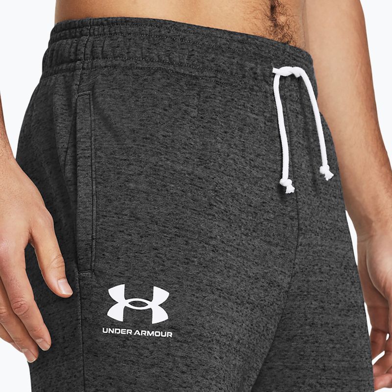 Men's trousers Under Armour Rival Terry Jogger castlerock light heather/onyx white 4