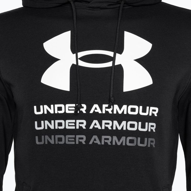 Men's Under Armour Rival Terry Graphic Hood black/castlerock sweatshirt 3