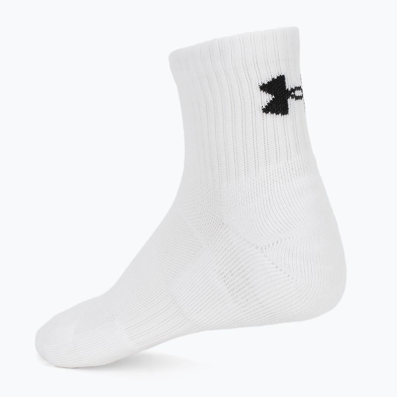 Socks Under Armour Training Cotton Quarter 3 pairs white/white/black 2