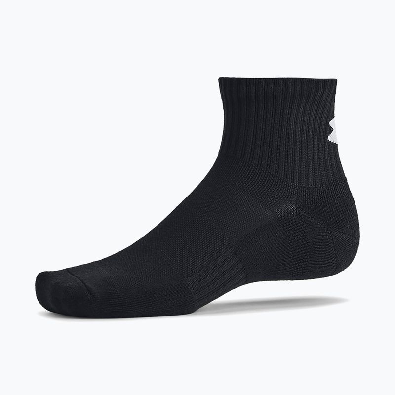 Socks Under Armour Training Cotton Quarter 3 pairs black/black/white 6