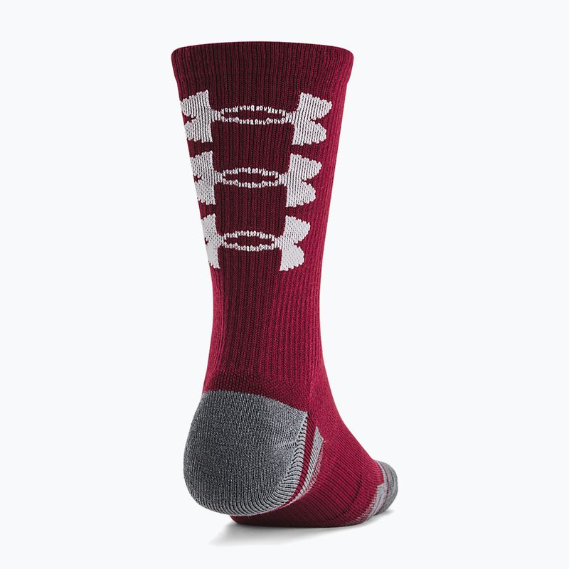 Under Armour Perf Tech Nov Crew 3P cardinal/black/white training socks 4