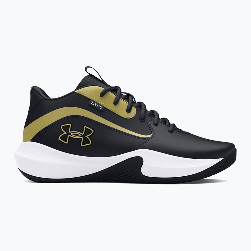 Under Armour Lockdown 7 basketball shoes black/black/metallic gold 2