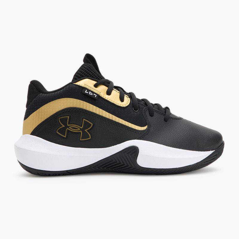 Under Armour Lockdown 7 basketball shoes black/black/metallic gold 2