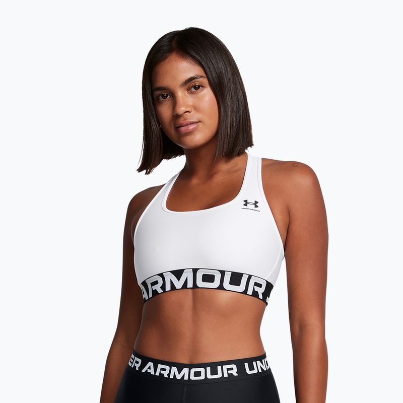 Under Armour HG Authentics Mid Branded white/black training bra