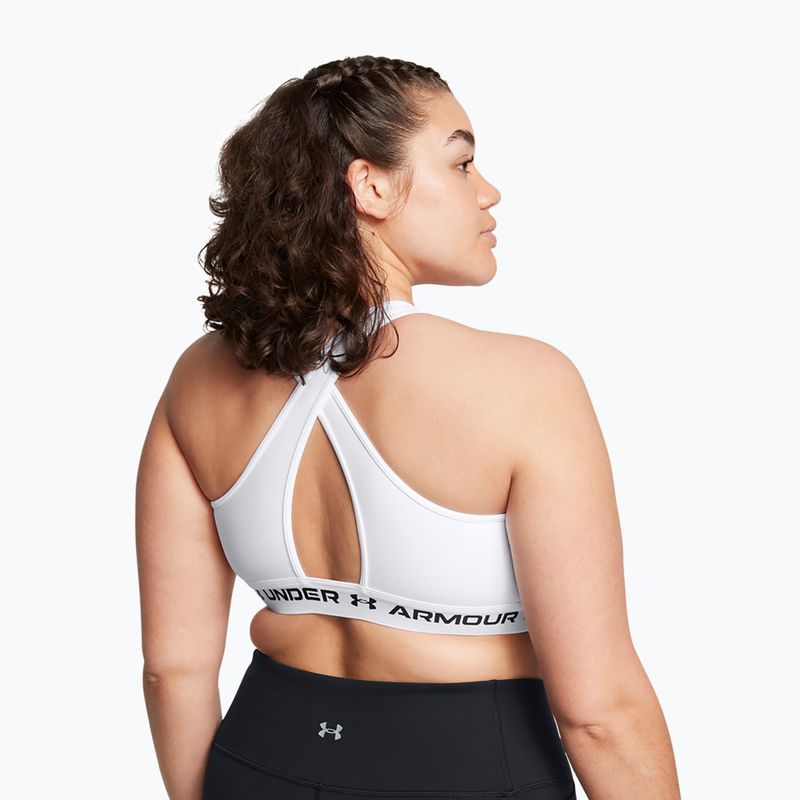 Under Armour Crossback Mid training bra white/white/black 2