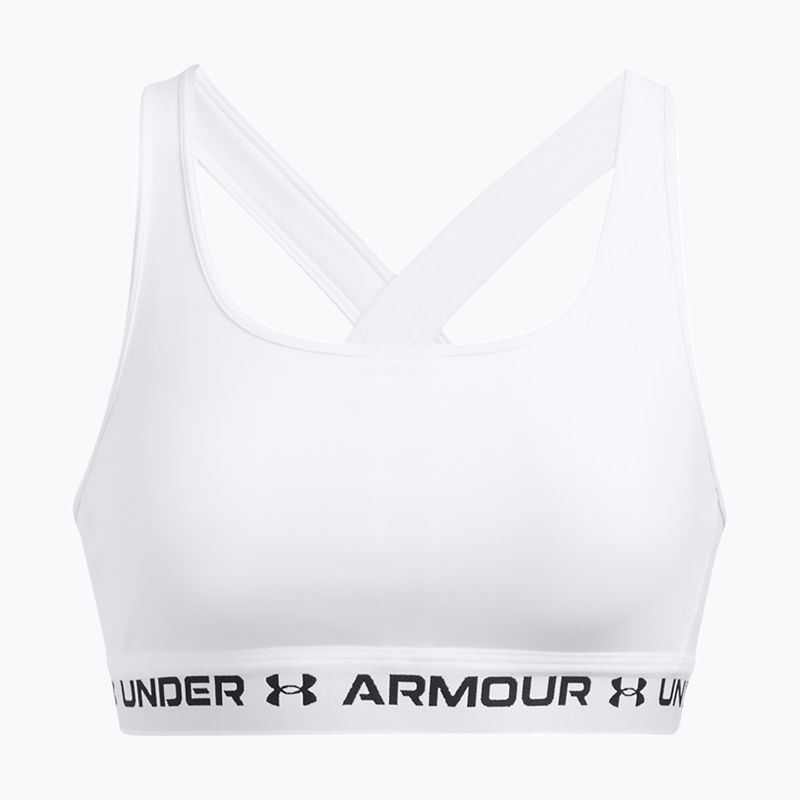 Under Armour Crossback Mid training bra white/white/black 3