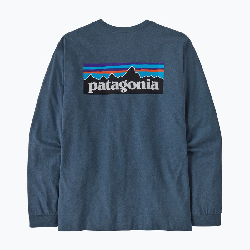 Men's Patagonia P-6 Logo Responsibili utility blue trekking longsleeve 2