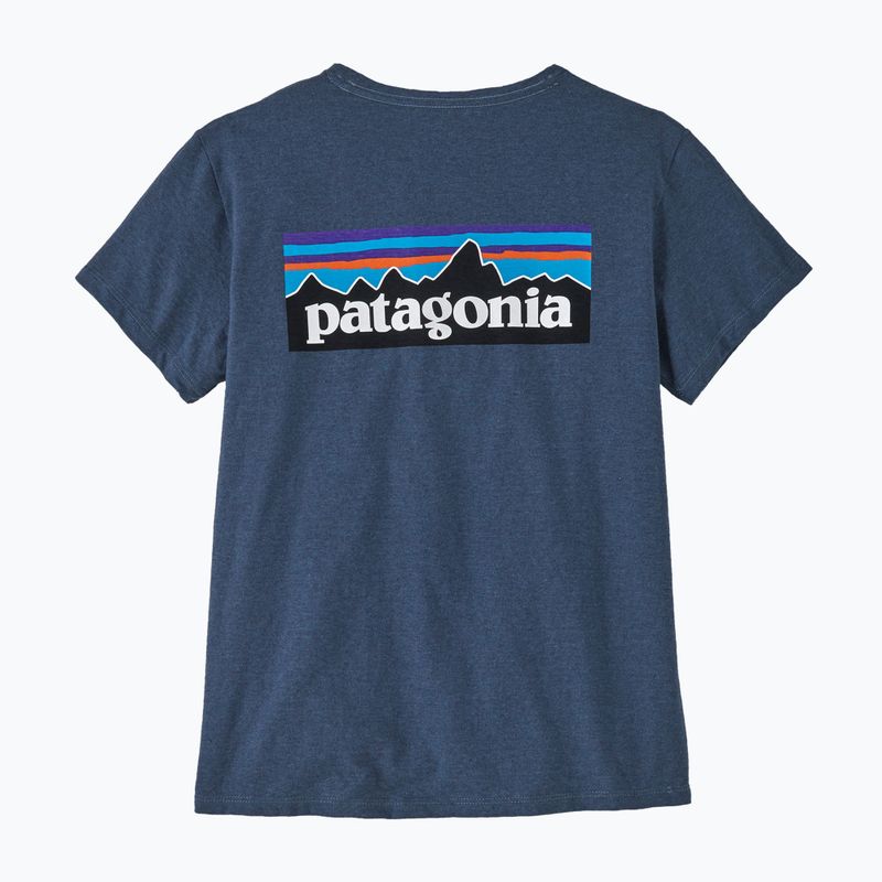 Women's trekking T-shirt Patagonia P-6 Logo Responsibili-Tee utility blue 4