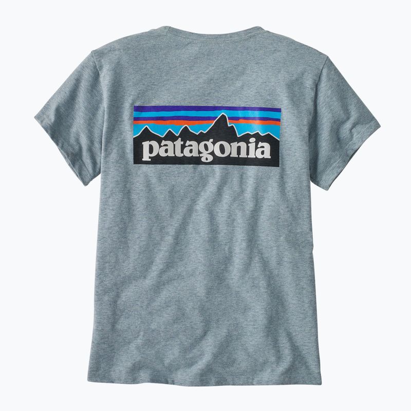 Women's Patagonia P-6 Logo Responsibili-Tee thermal blue t-shirt 2