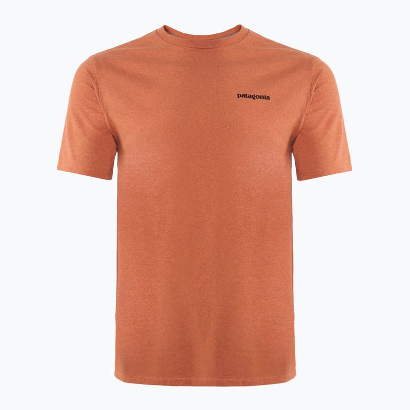 Men's Patagonia P-6 Logo Responsibili-Tee trekking shirt redtall rust