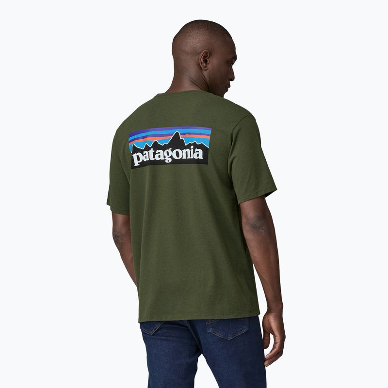 Men's Patagonia P-6 Logo Responsibili-Tee trekking shirt torrey pine green 2