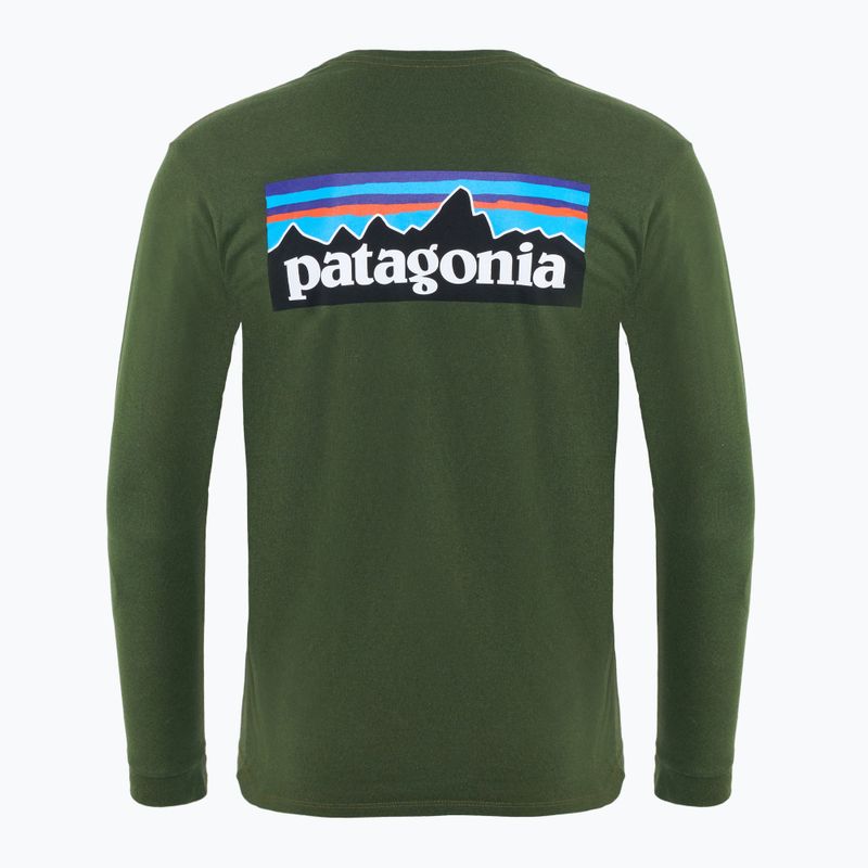 Men's Patagonia P-6 Logo Responsibili longsleeve torrey pine green 2