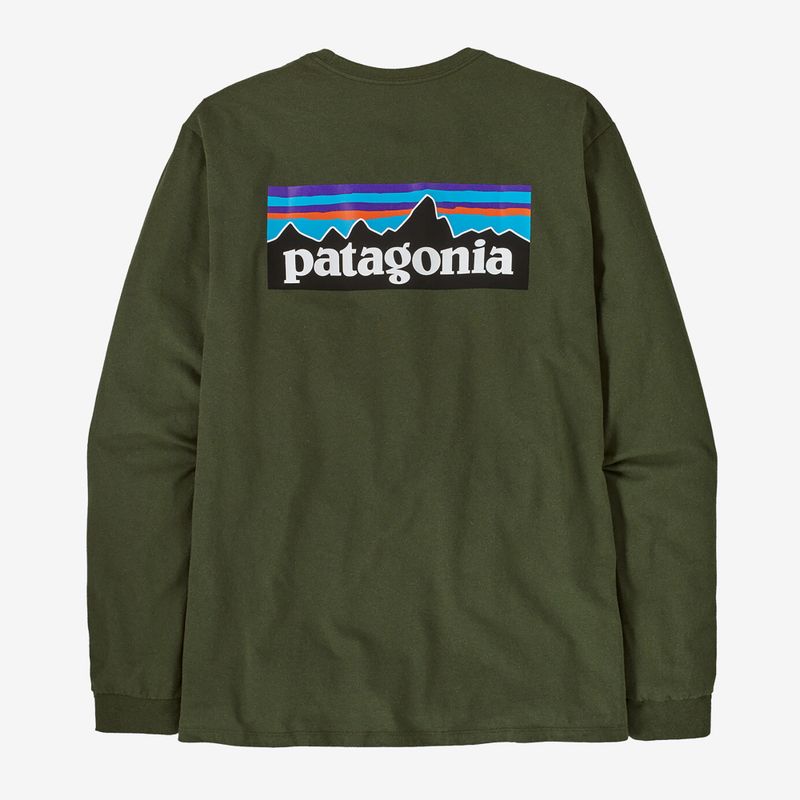 Men's Patagonia P-6 Logo Responsibili longsleeve torrey pine green