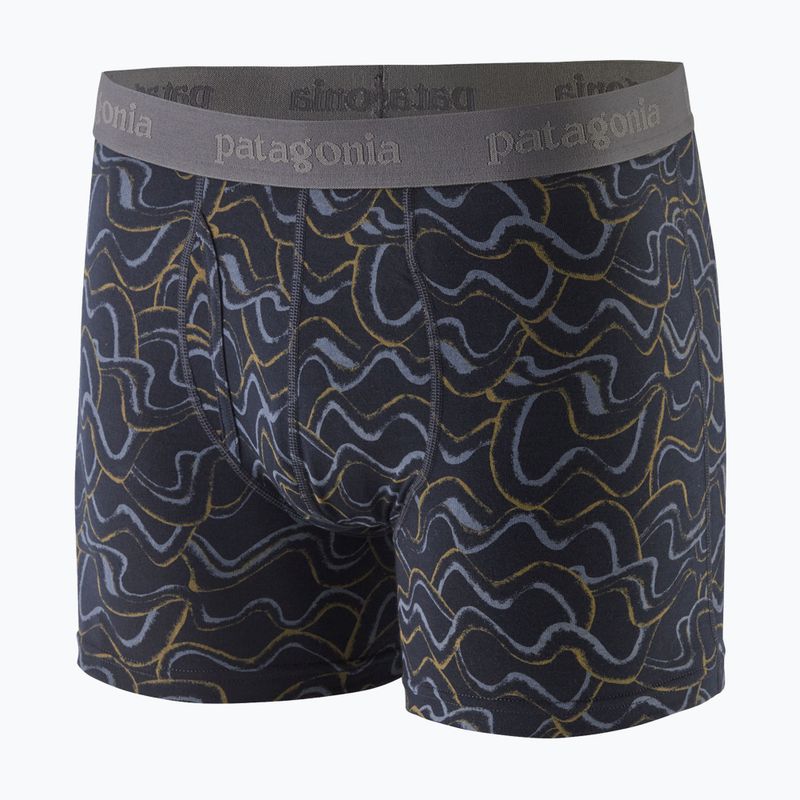 Patagonia men's Essential Boxer Briefs 3" small currents/pitch blue