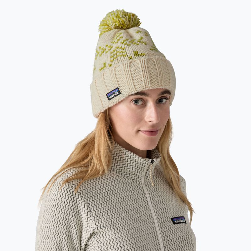 Patagonia Snowbelle evergreen flakes/birch white winter cap 2