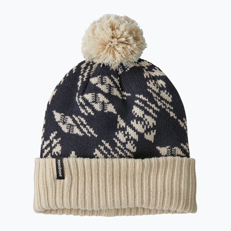 Patagonia Powder Town winter beanie synched flight/smolder blue