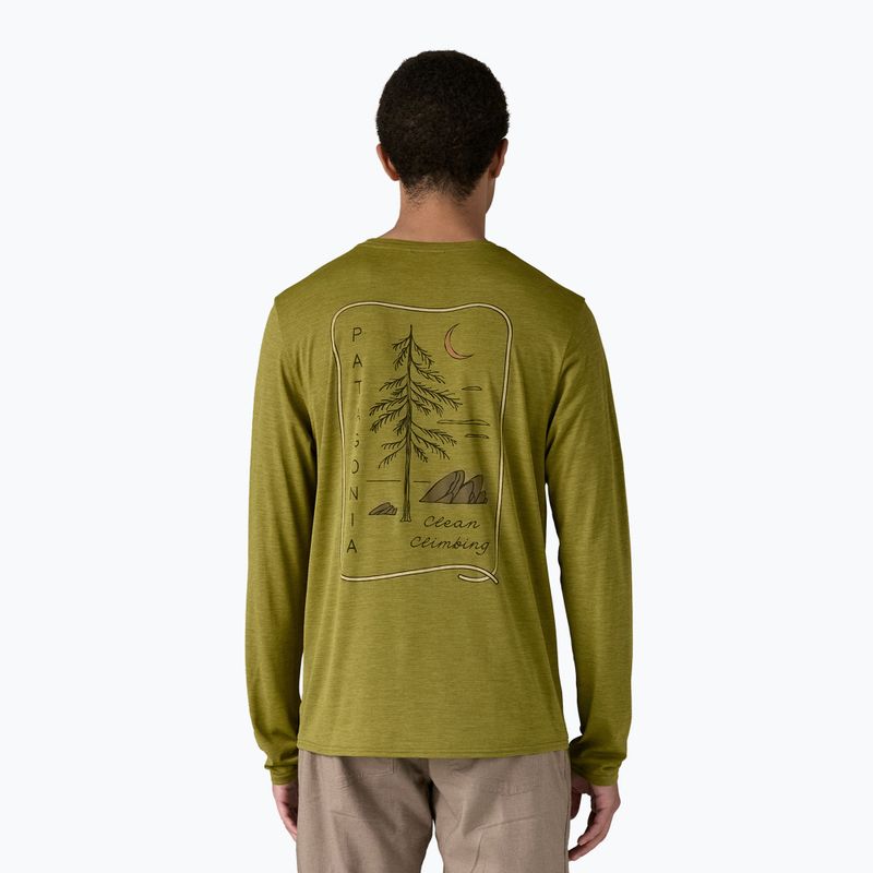 Men's Patagonia Cap Cool Daily Graphic Lands clean climb roots/graze green x-dye longsleeve 2
