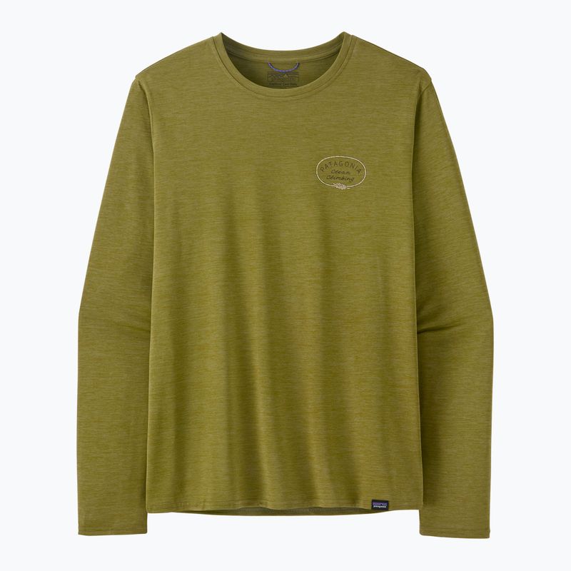 Men's Patagonia Cap Cool Daily Graphic Lands clean climb roots/graze green x-dye longsleeve 3