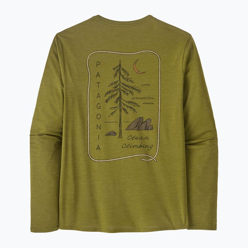 Men's Patagonia Cap Cool Daily Graphic Lands clean climb roots/graze green x-dye longsleeve 4