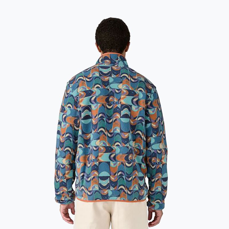 Men's Patagonia LW Synch Snap-T P/O swallowtail geo/still blue trekking sweatshirt 2