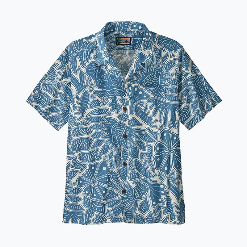 Men's Patagonia Tidal Threads Camp shirt bees and lowers/still blue 4