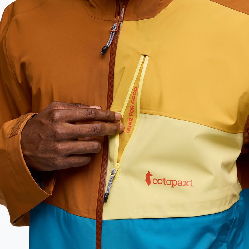 Men's Cotopaxi Impermeo 3L Hooded Shell sienna/lake rain jacket 11