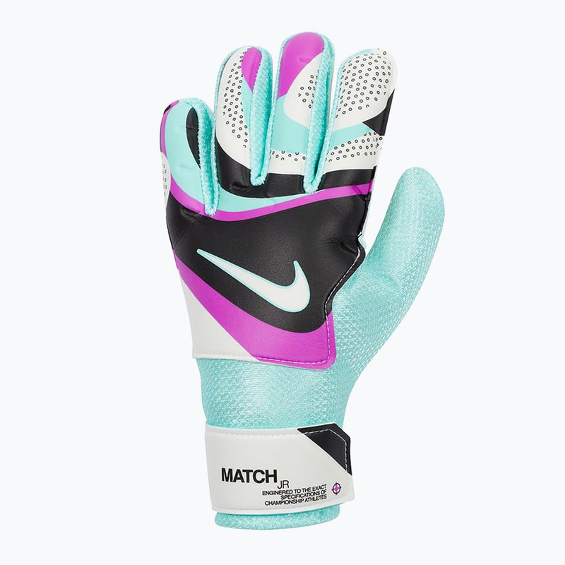 Nike Match children's goalkeeper gloves black/hyper turquoise/rush fuchsia 2